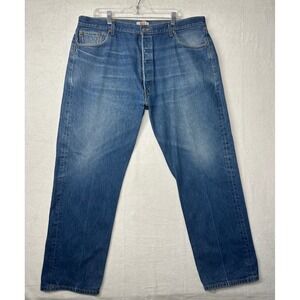 Levi Strauss 501 Jeans Mens Button Fly Medium Wash Denim Straight Leg Size 44 32